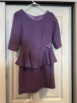 Shirley Prodell Purple Size 2 Boat Neck Midi Cocktail Dress on Queenly