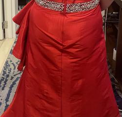 Mac Duggal Red Size 18 Strapless Plus Size Sweetheart A-line Dress on Queenly