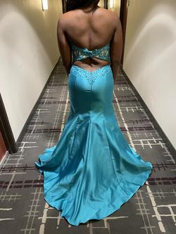 MoriLee Blue Size 12 Sweetheart Black Tie Mermaid Dress on Queenly