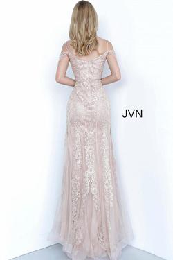 Style JVN02011A Jovani Pink Size 2 Lace Straight Dress on Queenly