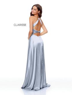 Style 3712 Clarisse Silver Size 6 Side slit Dress on Queenly
