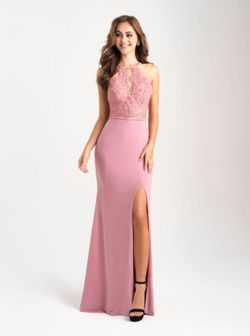 Style 20-383 Madison James Pink Size 0 Boat Neck Keyhole Straight Dress on Queenly