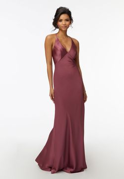 Style 21740 Morilee Pink Size 14 Bridesmaid Plus Size Military Silk Straight Dress on Queenly
