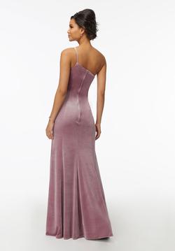 Style 21731 Morilee Pink Size 12 Plus Size Velvet Side slit Dress on Queenly