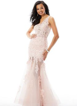 Style 46035 Morilee Light Pink Size 8 Pageant Sheer Mermaid Dress on Queenly