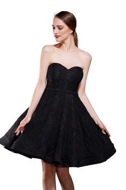 Style J12054 Jadore Black Size 14 Strapless Plus Size Sweetheart Cocktail Dress on Queenly