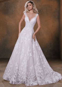 Style 1735 Morilee White Size 14 Sheer Ball gown on Queenly