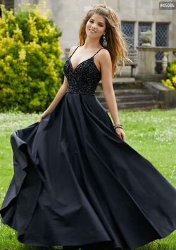 Style 45086 Morilee Black Size 12 Train A-line Straight Dress on Queenly