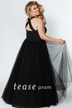 Style TE1925 Sydneys Closet Black Size 20 Sweetheart Sheer Ball gown on Queenly