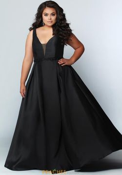 Style SC1912 Sydneys Closet Black Size 18 Plus Size A-line Ball gown on Queenly