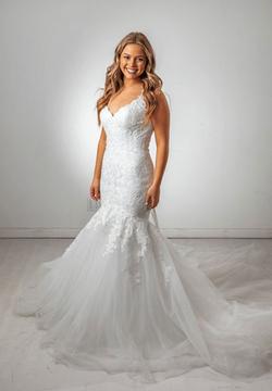 Style 20788-B Savoy White Size 4 Wedding Train Mermaid Dress on Queenly