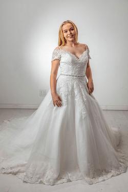 Style 20766-B Savoy White Size 12 Plus Size Ball gown on Queenly