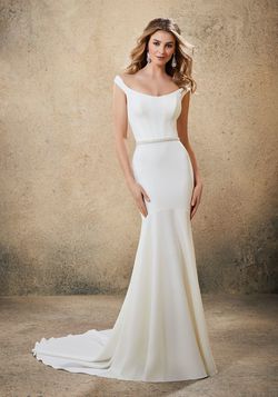 Style 6917 Morilee White Size 14 Plus Size Mermaid Dress on Queenly