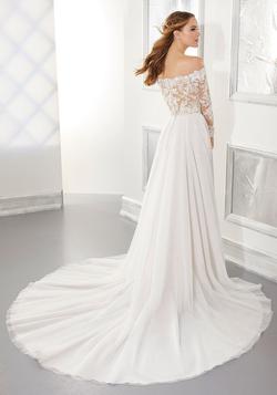Style 5877 Morilee White Size 4 Sheer Straight Dress on Queenly