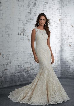 Style 51428 Morilee White Size 8 Wedding Train Mermaid Dress on Queenly