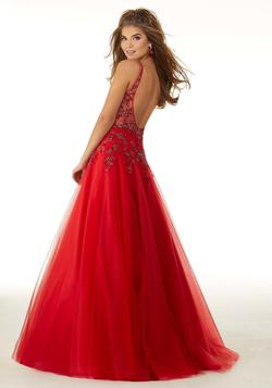 Style 45036 Morilee Red Size 0 Sheer A-line Straight Dress on Queenly