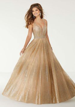 Style 45021 Morilee Rose Gold Size 8 Pattern Ball gown on Queenly