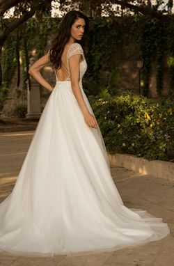 Style 8W8004 Lore White Size 2 Sleeves Tall Height Cotillion Ball gown on Queenly