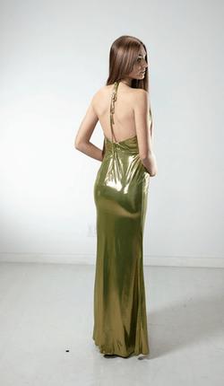 Style 9PK003 Lore Green Size 6 Halter Side slit Dress on Queenly
