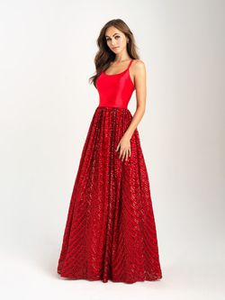 Style 20-363 Madison James Red Size 6 Silk A-line Dress on Queenly