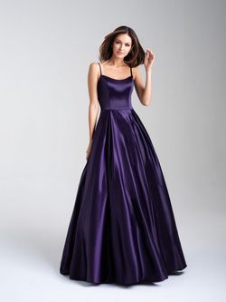 Style 20-314 Madison James Purple Size 4 Straight Military A-line Dress on Queenly