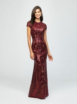 Style Isla Madison James Red Size 14 Prom Sequin Burgundy Military Straight Dress on Queenly