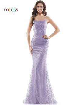 Style G989 Colors Purple Size 12 Sheer Straight Dress on Queenly