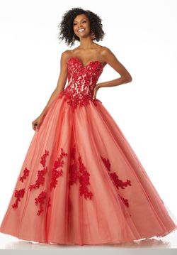 Style 42005 Morilee Red Size 18 Plus Size Sweetheart Ball gown on Queenly