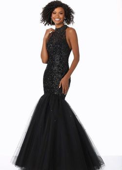 Style 42002 Morilee Black Size 6 Beaded Top Boat Neck Keyhole Mermaid Dress on Queenly