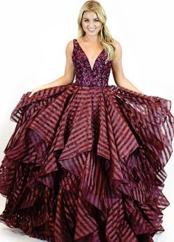 Style 42001 Morilee Red Size 20 Plus Size Sheer A-line Ball gown on Queenly