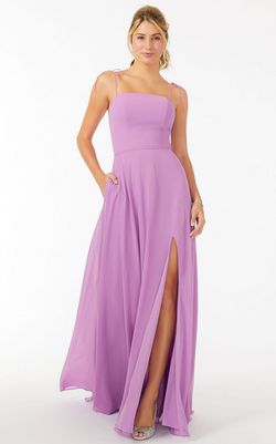 Style 21705 Morilee Purple Size 8 Keyhole Side slit Dress on Queenly
