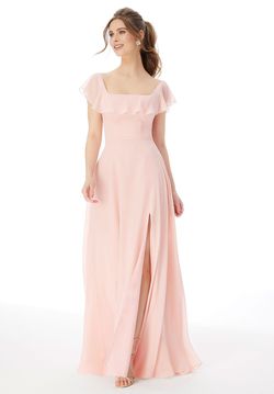 Style 13104 Morilee Pink Size 18 Plus Size Square Neck Side slit Dress on Queenly