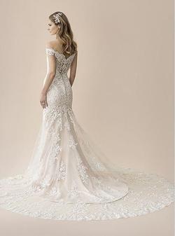 Style PB6565-BU Moonlight White Size 10 Sheer Mermaid Dress on Queenly