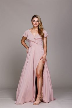 Style 481 Amelia Couture Pink Size 12 Plus Size Side slit Dress on Queenly