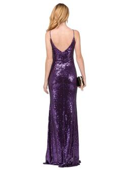 Style 2408 Dancing Queen Purple Size 10 Sheer Straight Dress on Queenly