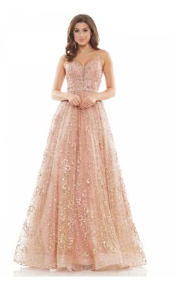 Style 2288 Colors Rose Gold Size 10 Sheer A-line Dress on Queenly