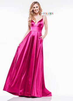 Style 2184 Colors Pink Size 4 Shiny Sheer A-line Dress on Queenly