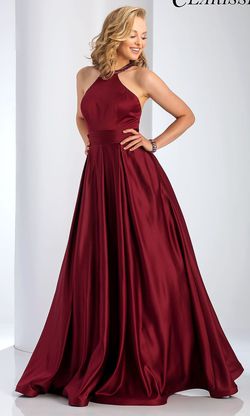 Style 3489 Clarisse Red Size 8 Backless Military Silk A-line Dress on Queenly