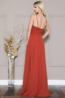 Style 477 Amelia Couture Orange Size 6 Sweetheart Side slit Dress on Queenly