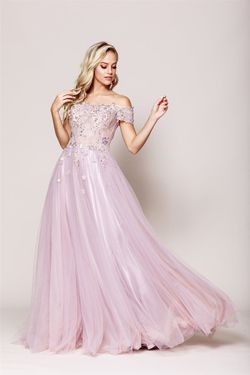 Style 3006 Amelia Couture Pink Size 8 Sheer A-line Dress on Queenly
