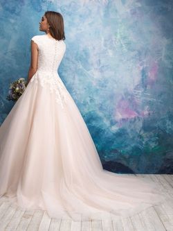 Style Indigo Allure White Size 10 Train Cap Sleeve Cotillion Sheer Ball gown on Queenly