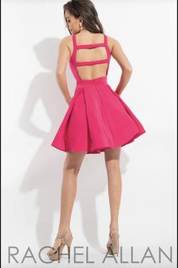 Rachel Allan Hot Pink Size 4 Floor Length Silk A-line Dress on Queenly