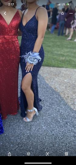 Sherri hill Blue Size 0 Homecoming Side slit Dress on Queenly