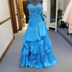 Style 8103 Morilee Blue Size 6 Sweetheart Turquoise Ball gown on Queenly