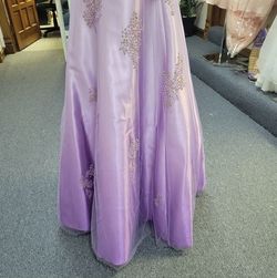 Style HBP1933 Precious Formals Purple Size 6 Tall Height Strapless Prom Ball gown on Queenly