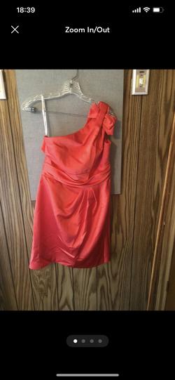 David's Bridal Red Size 12 Plus Size Cocktail Dress on Queenly