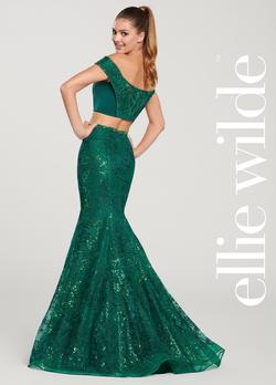 Ellie Wilde Green Size 4 Black Tie Prom Mermaid Dress on Queenly