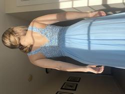 Faviana Blue Size 4 Straight Dress on Queenly