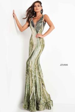 Style 05103 Jovani Green Size 10 Pageant Straight Dress on Queenly