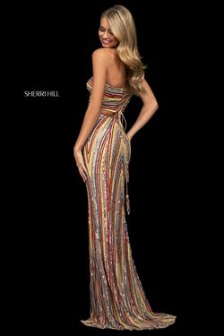 Style 54125 Sherri Hill Nude Size 4 Pageant Side slit Dress on Queenly